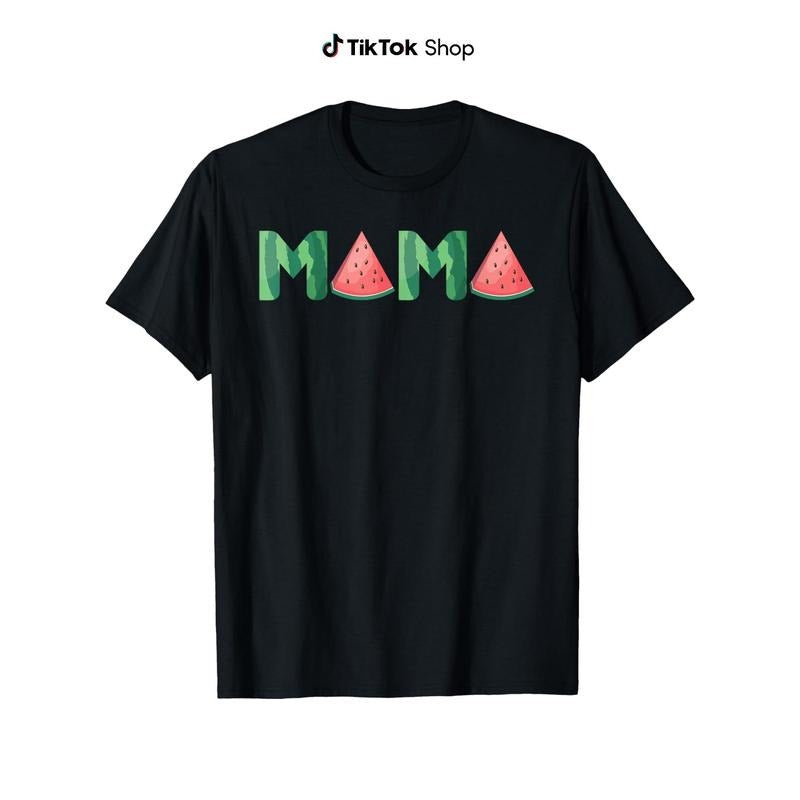 Mama Watermelon Funny Summer Fruit Great Cotton Short - Adult & Kids T-Shirts, Sweatshirts & Hoodies apparel design preview 1