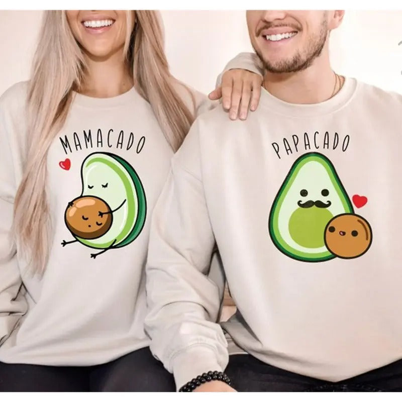 Mamacado Papacado New Mom Dad Pregnancy Announcement - Adult & Kids T-Shirts, Sweatshirts & Hoodies apparel design preview 1
