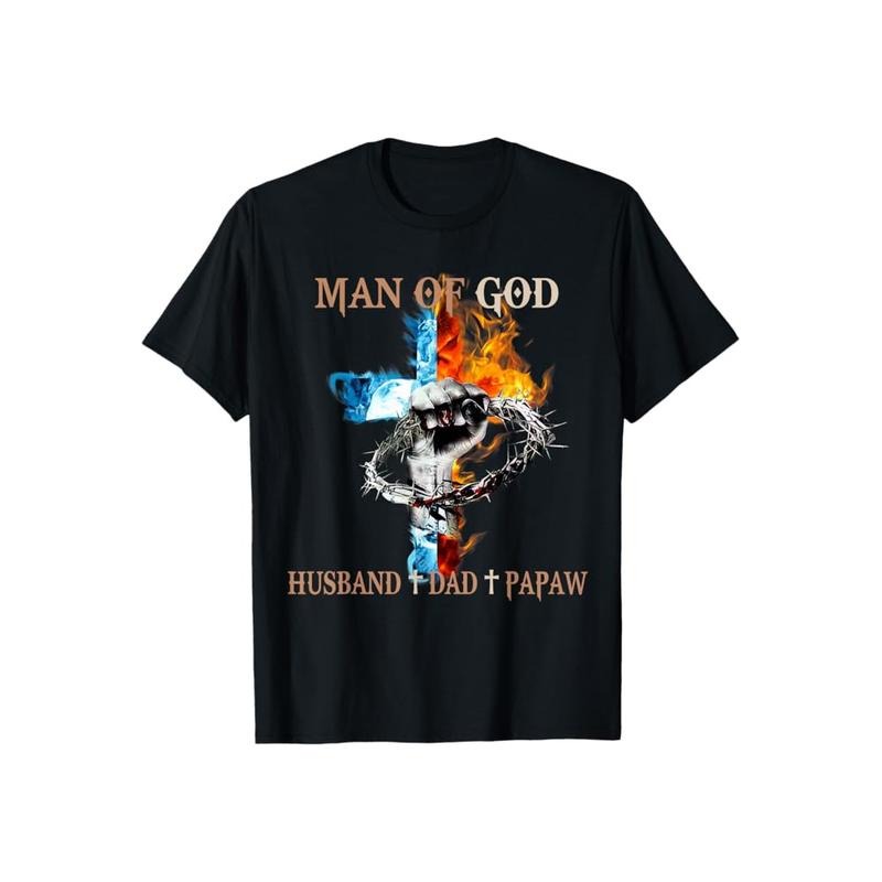 Man God Husband Dad Papaw Casual Crew Neck Short - Adult & Kids T-Shirts, Sweatshirts & Hoodies apparel design preview 1