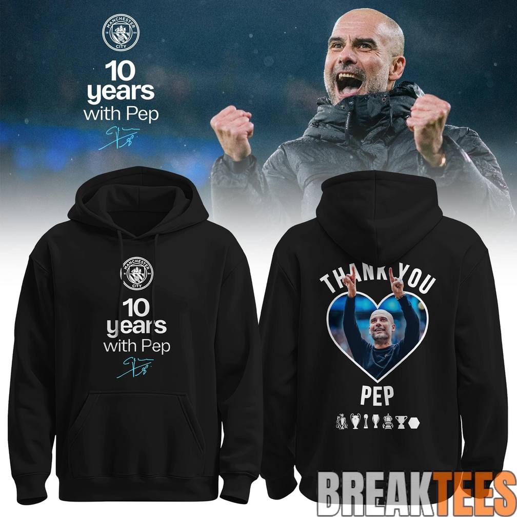 Manchester City Thank you Pep Signature - Adult & Kids T-Shirts, Sweatshirts & Hoodies apparel design preview 1