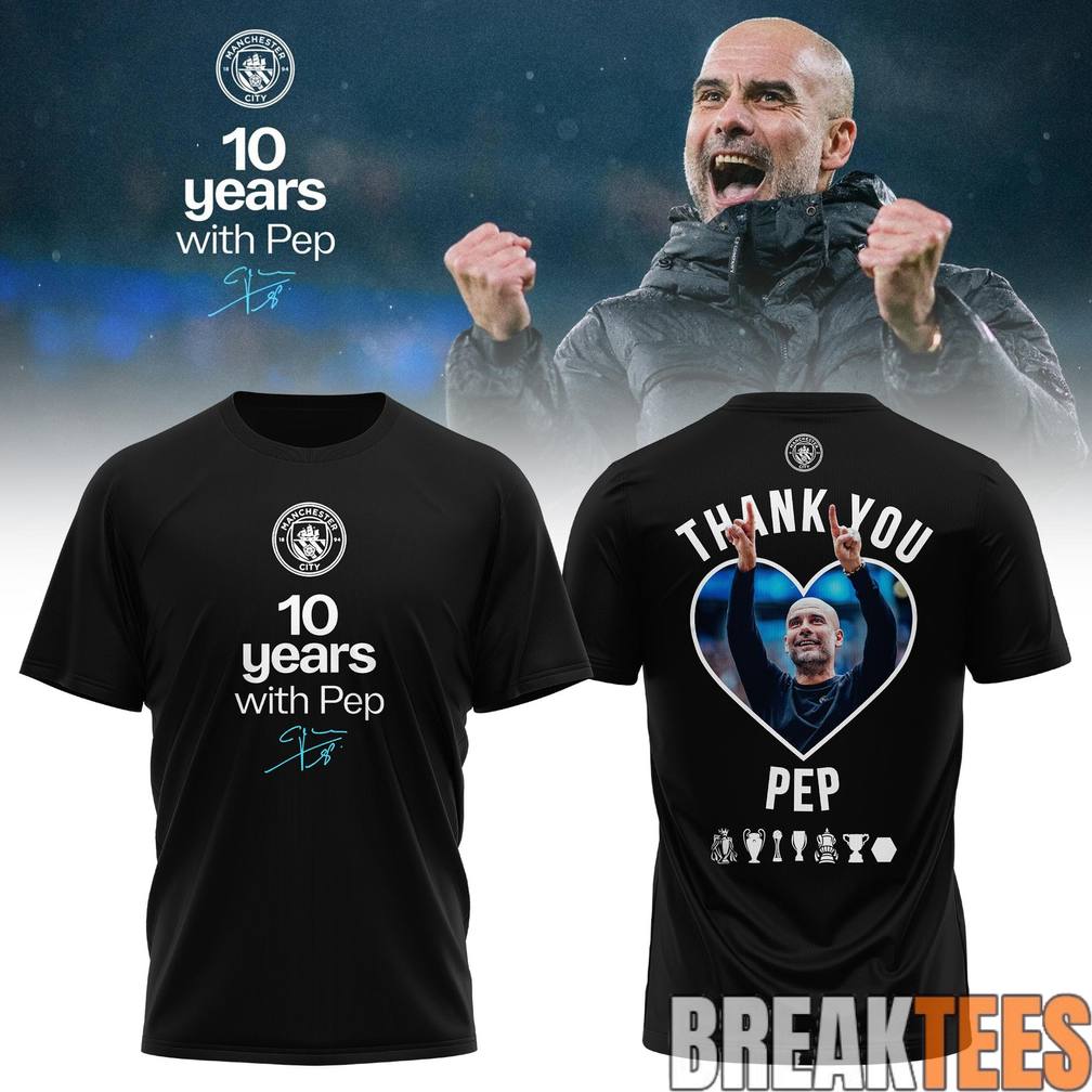 Manchester City Thank you Pep Signature - Adult & Kids T-Shirts, Sweatshirts & Hoodies apparel design preview 1
