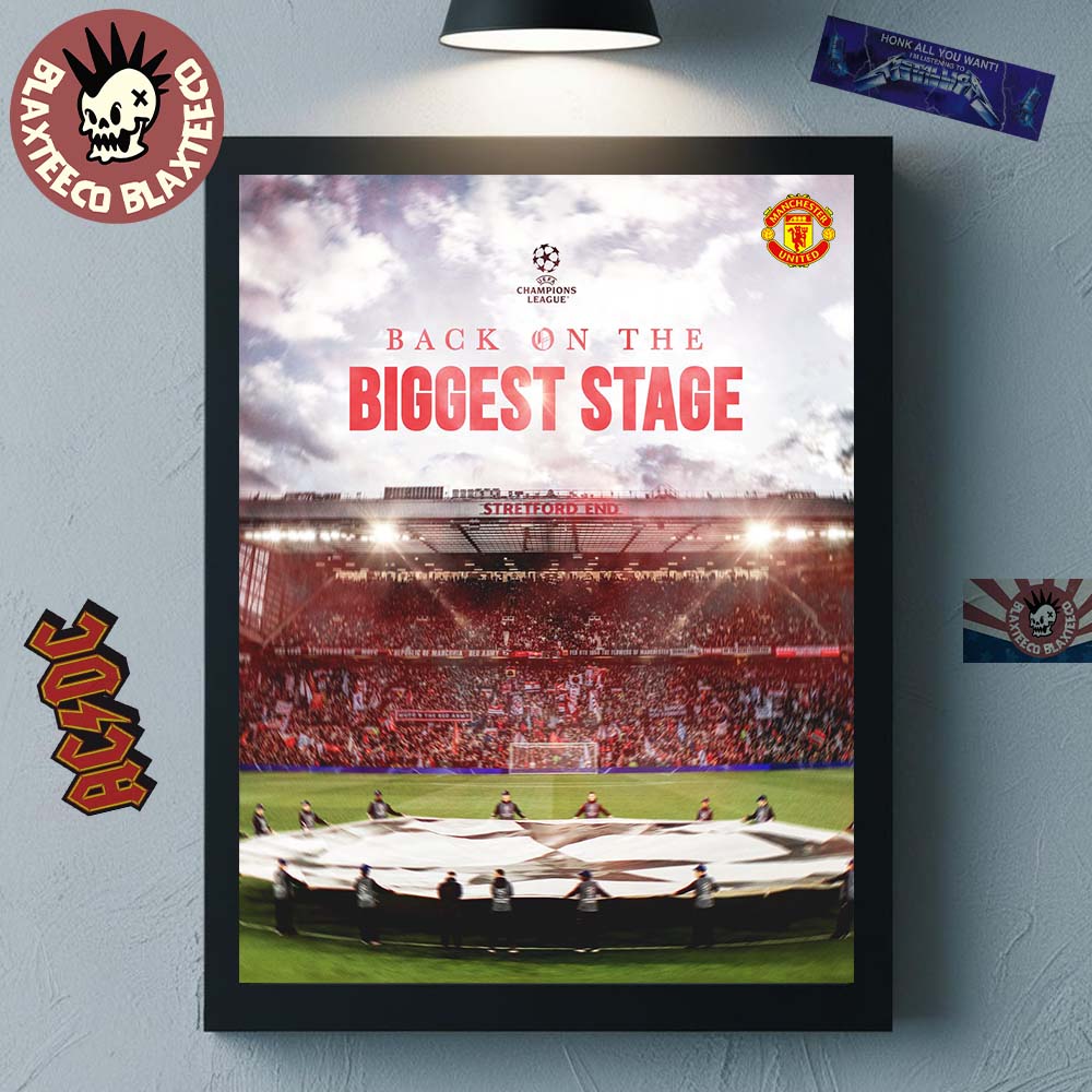 Manchester United Back On The Biggest Stage UEFA - Adult & Kids T-Shirts, Sweatshirts & Hoodies apparel design preview 1