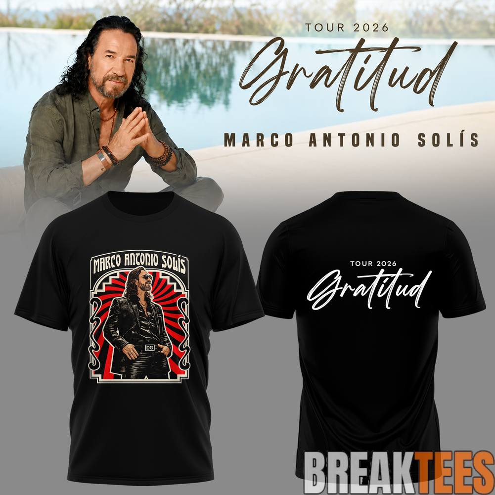 Marco Antonio Sols Gratitud Tour 2026 El Buki Black - Adult & Kids T-Shirts, Sweatshirts & Hoodies apparel design preview 1