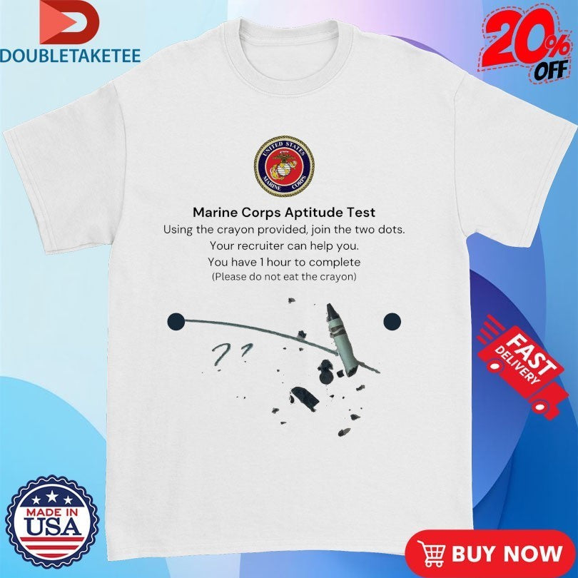 Marine Corps US Aptitude Test Using The Crayon - Adult & Kids T-Shirts, Sweatshirts & Hoodies apparel design preview 1