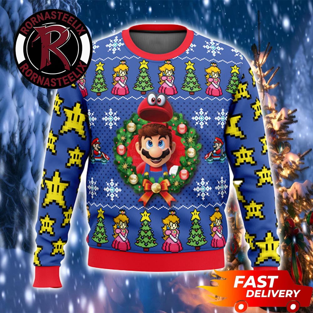 Mario Kart Game Christmas Pattern Gift Super Mario Ugly Christmas Sweater - Holiday Gift product image