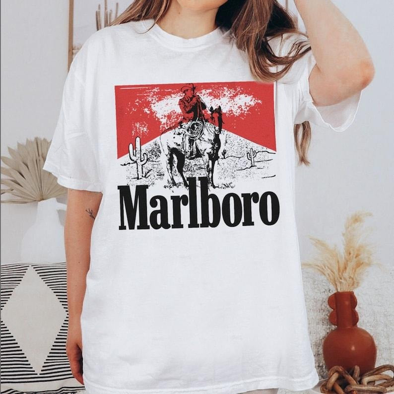Marlboro Cowboy Wild West Country Music Boho 2 Sides - Adult & Kids T-Shirts, Sweatshirts & Hoodies apparel design preview 1