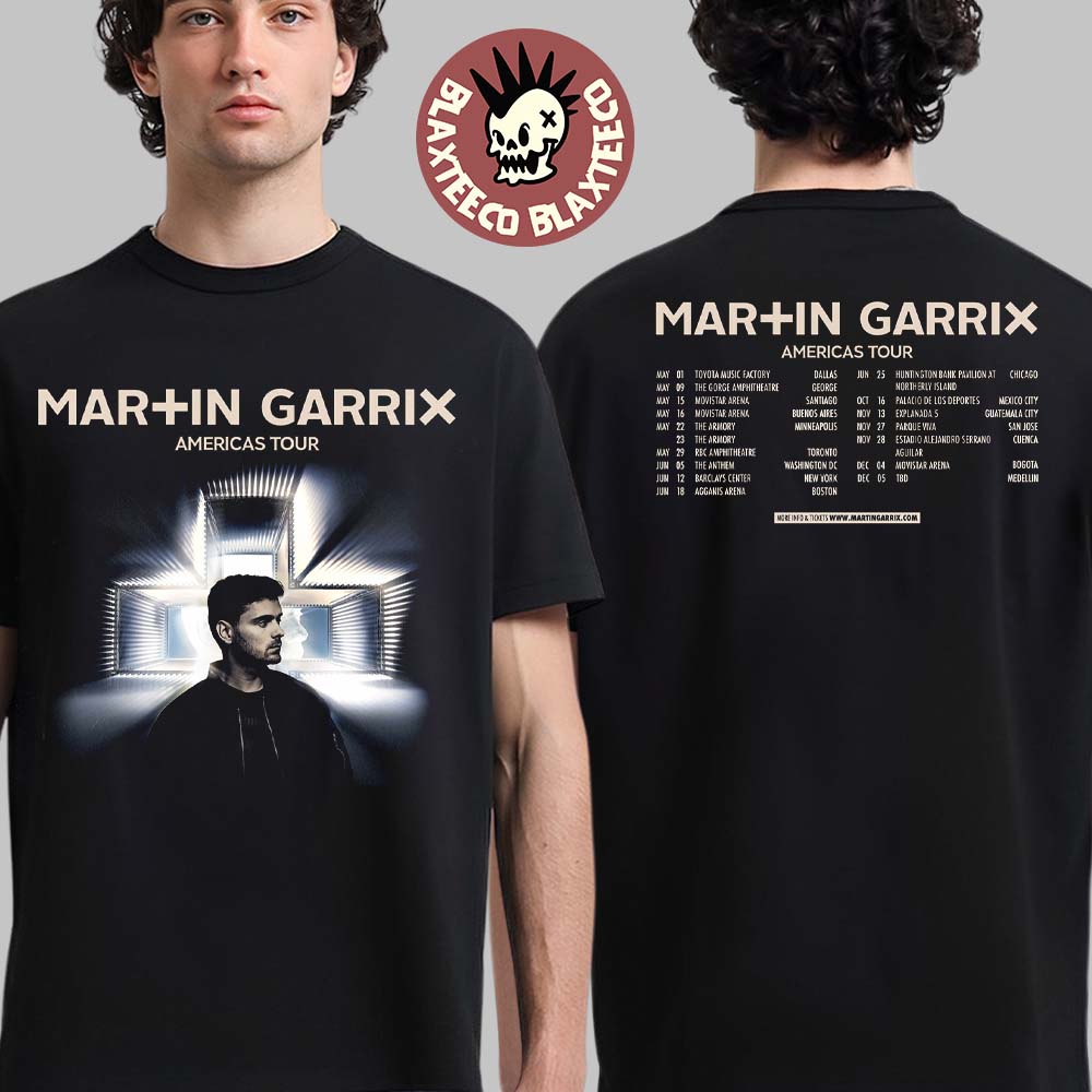 Martin Garrix Americas Tour 2026 City Dates Two Sided - Adult & Kids T-Shirts, Sweatshirts & Hoodies apparel design preview 1