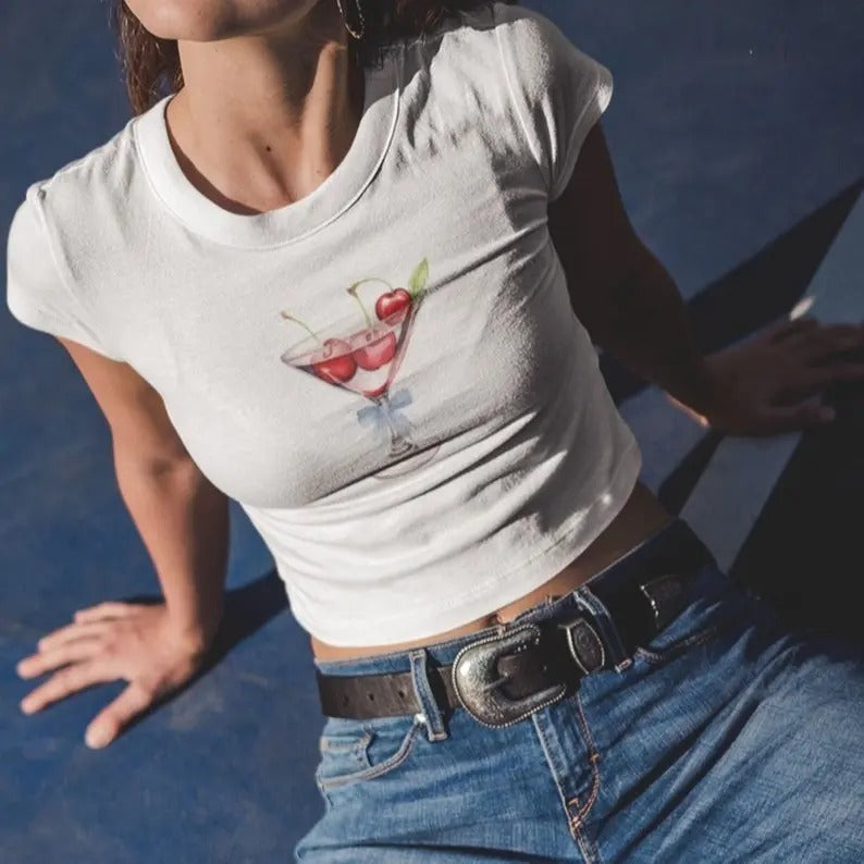 Martini Glass Baby Cherry 90s Y2k - Adult & Kids T-Shirts, Sweatshirts & Hoodies apparel design preview 1