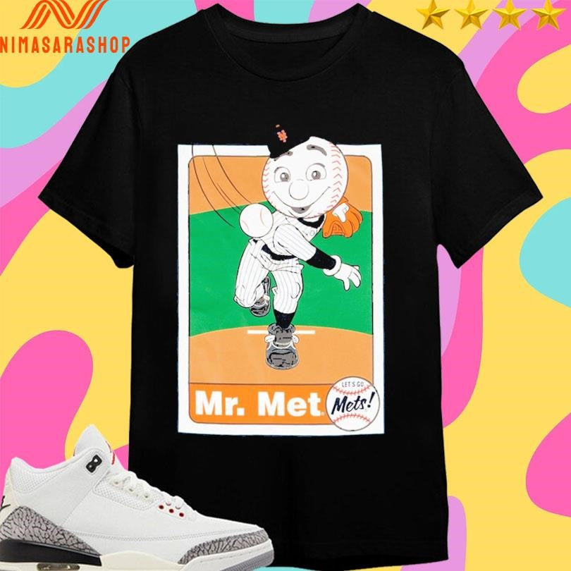 Mascot Baseball Card Mr Met New York Mets - Adult & Kids T-Shirts, Sweatshirts & Hoodies apparel design preview 1