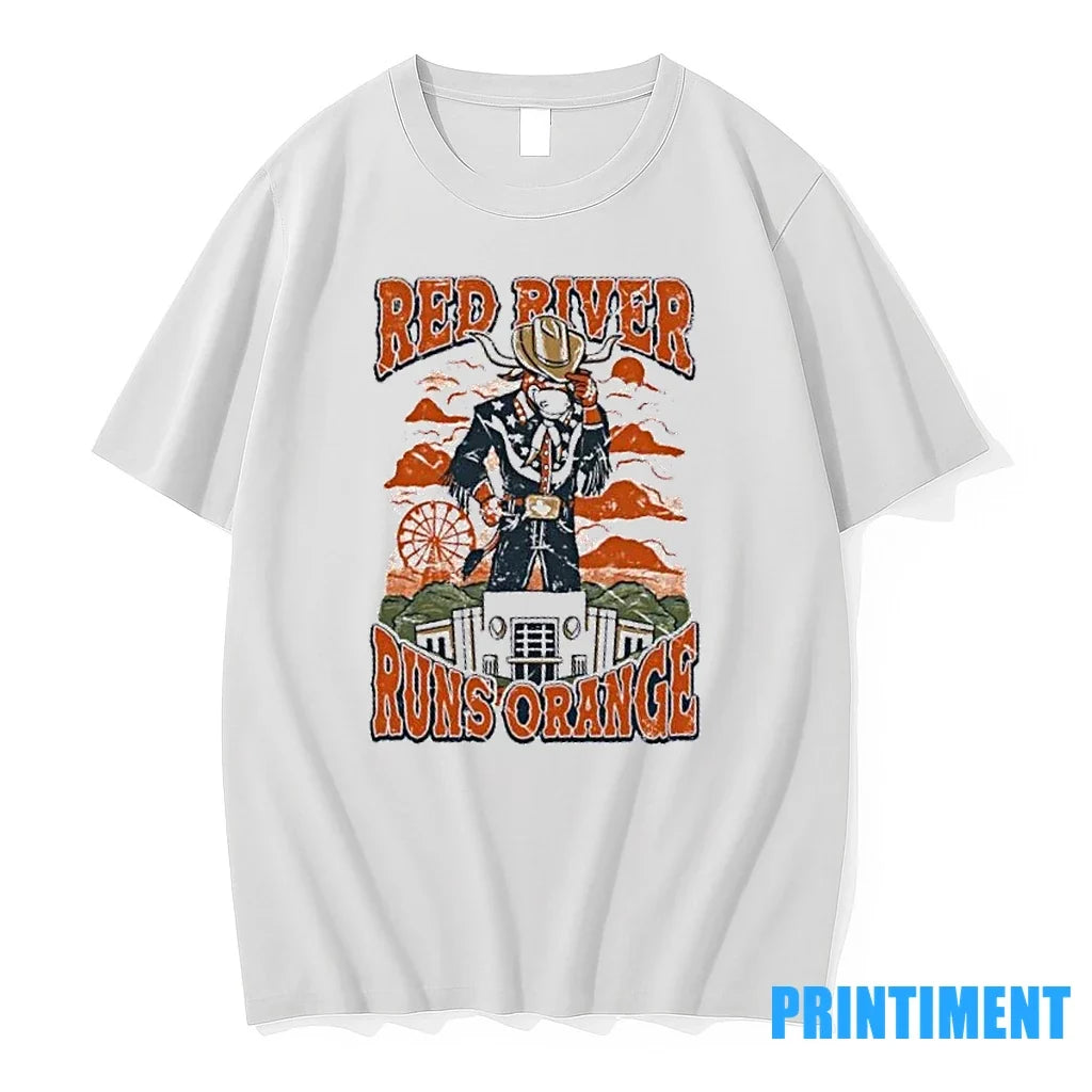 Mascot Texas Longhorns Red River Runs Orange Sweater - Adult & Kids T-Shirts, Sweatshirts & Hoodies apparel design preview 1