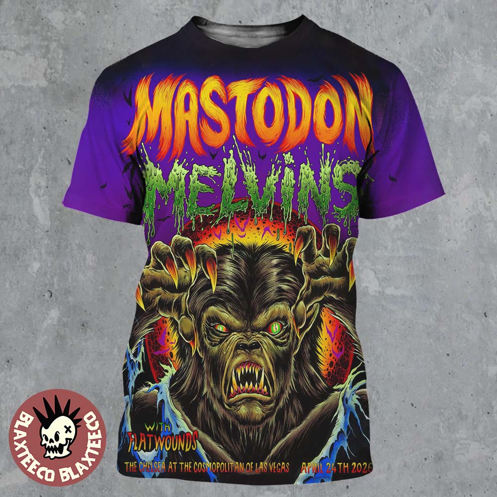 Mastodon With Melvins And Flatwounds Las Vegas 2026 - Adult & Kids T-Shirts, Sweatshirts & Hoodies apparel design preview 1