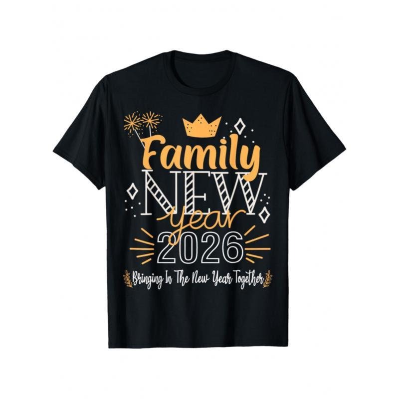 Matching Family New Year 2026 Happy Casual Short - Adult & Kids T-Shirts, Sweatshirts & Hoodies apparel design preview 1