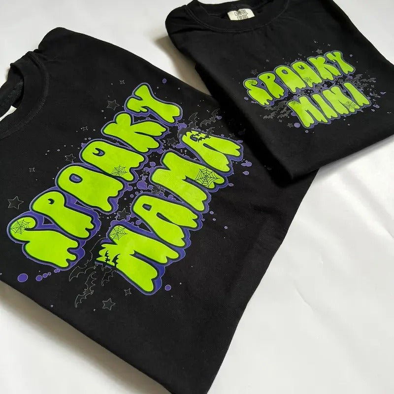 Matching Spooky Mama Mini - Adult & Kids T-Shirts, Sweatshirts & Hoodies apparel design preview 1