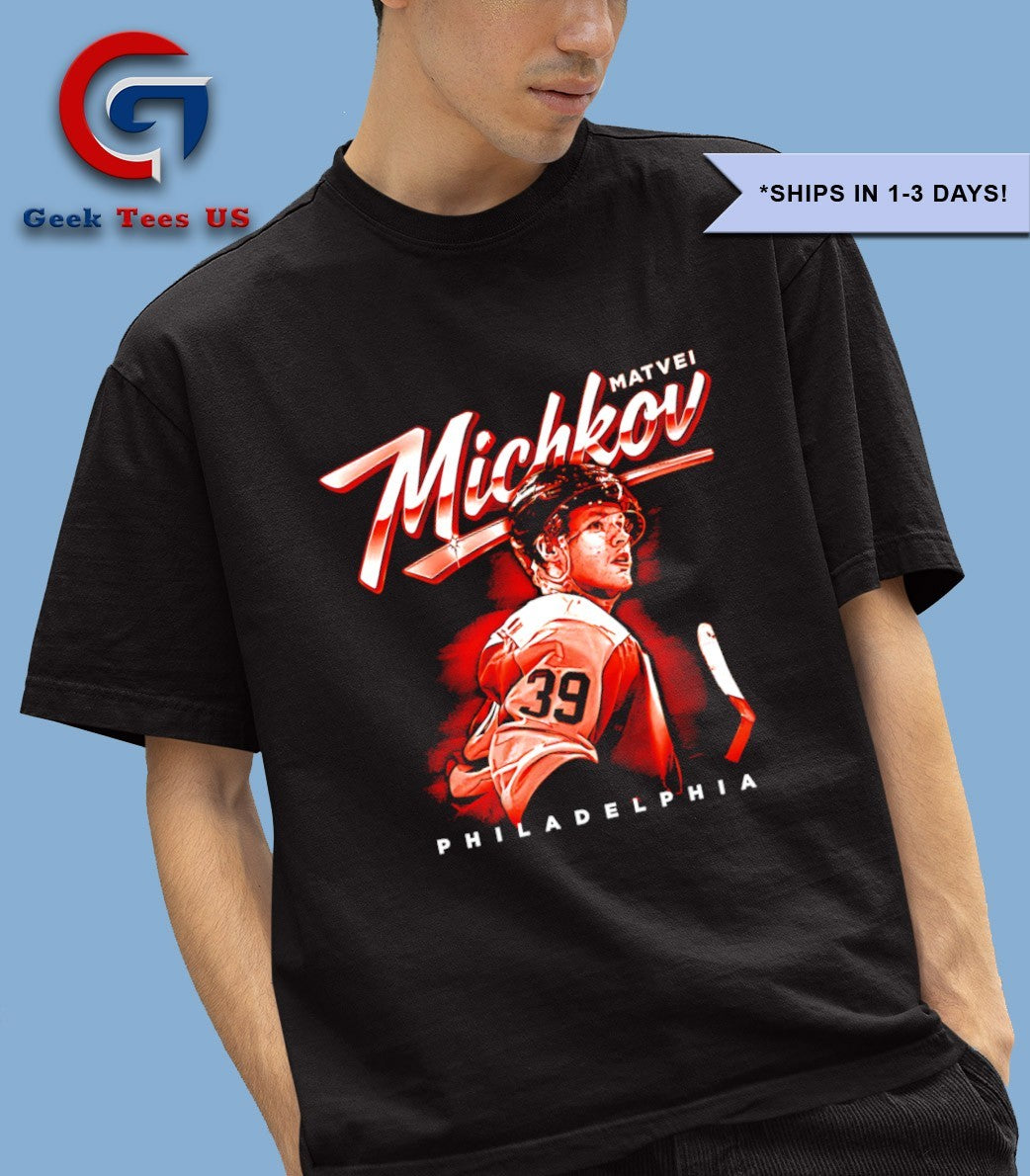 Matvei Michkov Philadelphia Flyers hockey bitmap - Adult & Kids T-Shirts, Sweatshirts & Hoodies apparel design preview 1