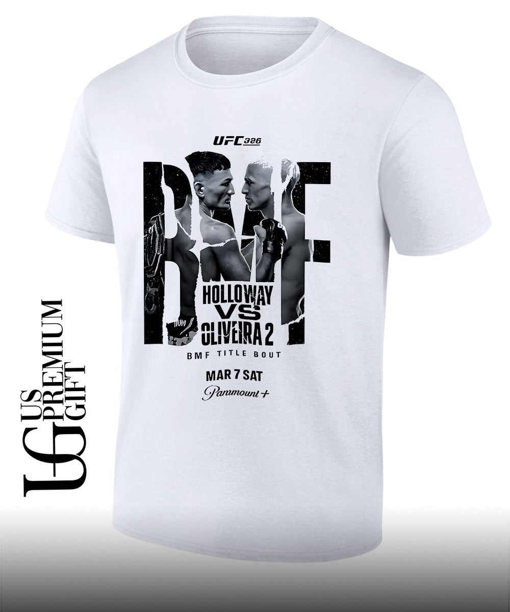 Max Holloway Charles Oliveira UFC 326 BMF Title Bout - Adult & Kids T-Shirts, Sweatshirts & Hoodies apparel design preview 1