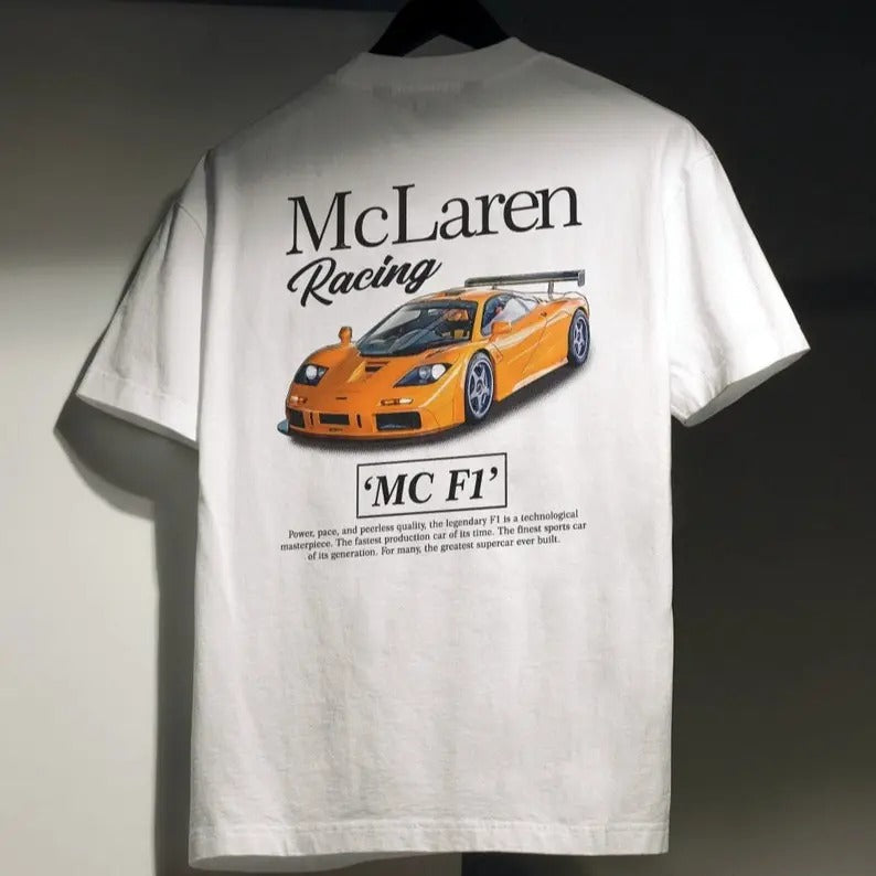 McLaren F1 Racing Original Art Car Poster Type Guys - Adult & Kids T-Shirts, Sweatshirts & Hoodies apparel design preview 1