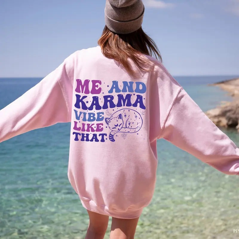 Me Karma Like That Besties Teenage Girl Cat - Adult & Kids T-Shirts, Sweatshirts & Hoodies apparel design preview 1