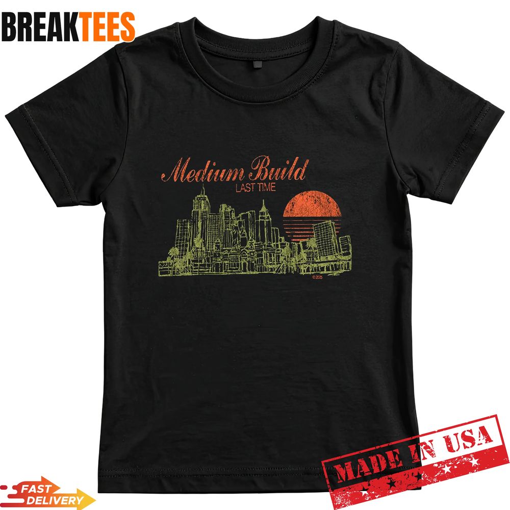 Medium Build Music Merch Shop Cityscape - Adult & Kids T-Shirts, Sweatshirts & Hoodies apparel design preview 1