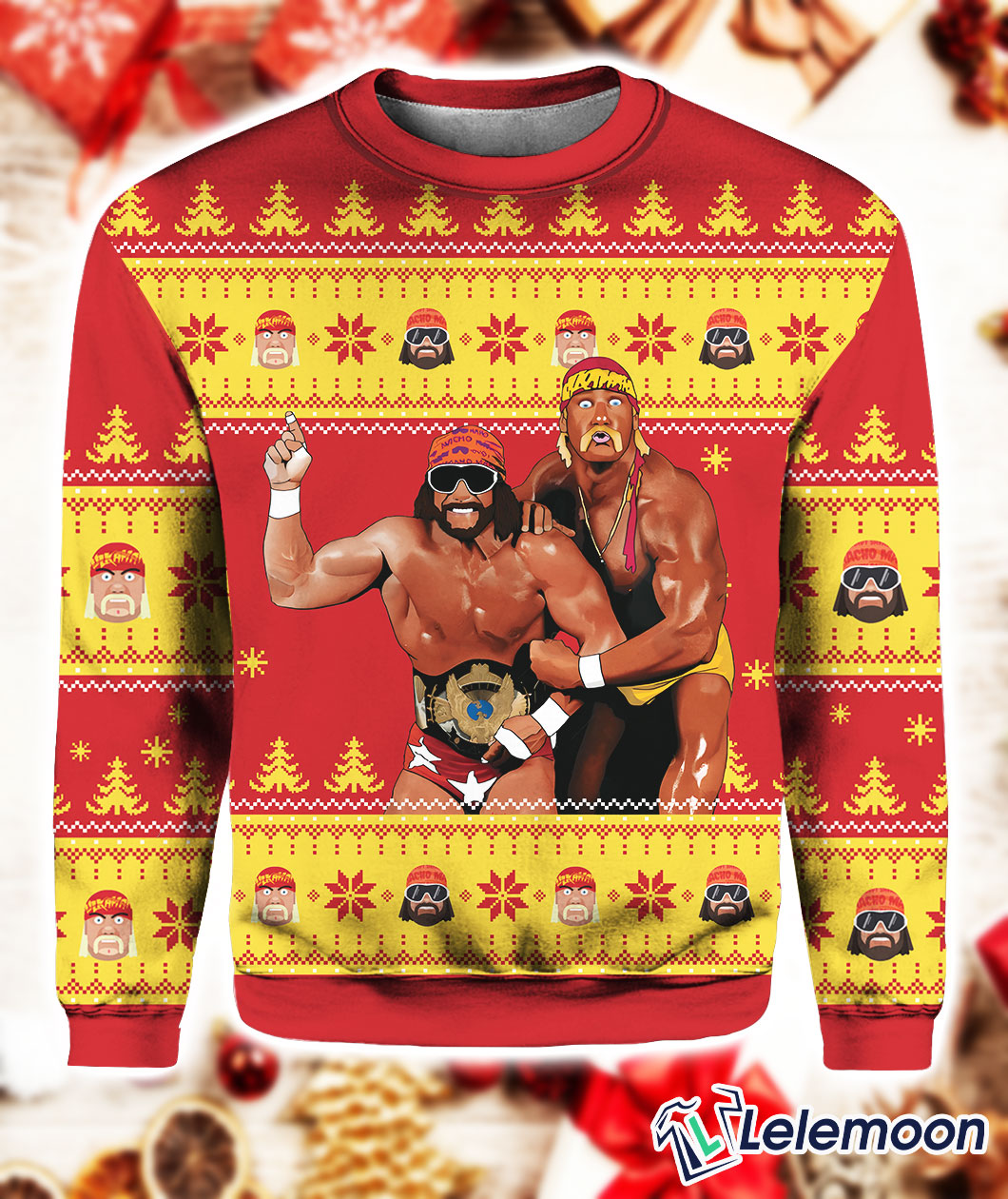 Mega Powers Macho Man and Hulk Hogan 3D Ugly Christmas Sweater - Gift Idea product image 4