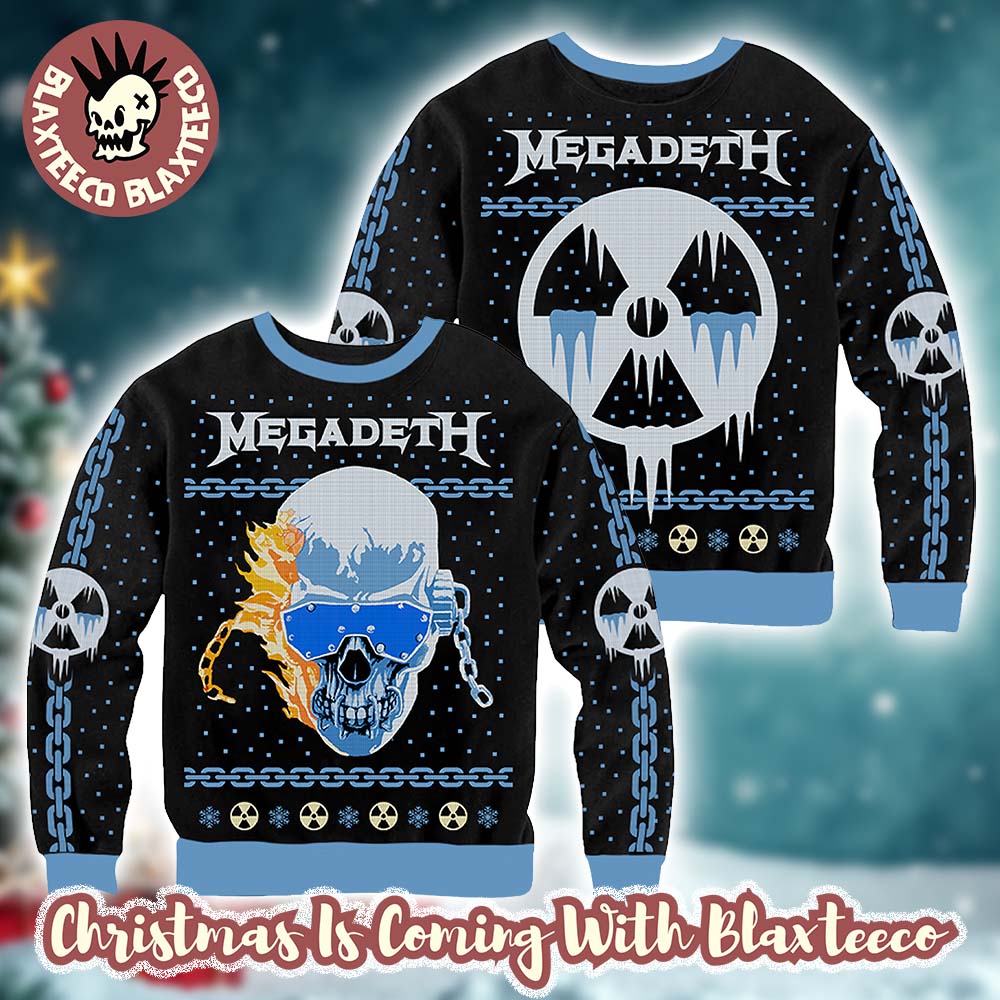 Megadeth Flame Skull Ice Style 2025 Knit Vic Holiday - Adult & Kids T-Shirts, Sweatshirts & Hoodies apparel design preview 1