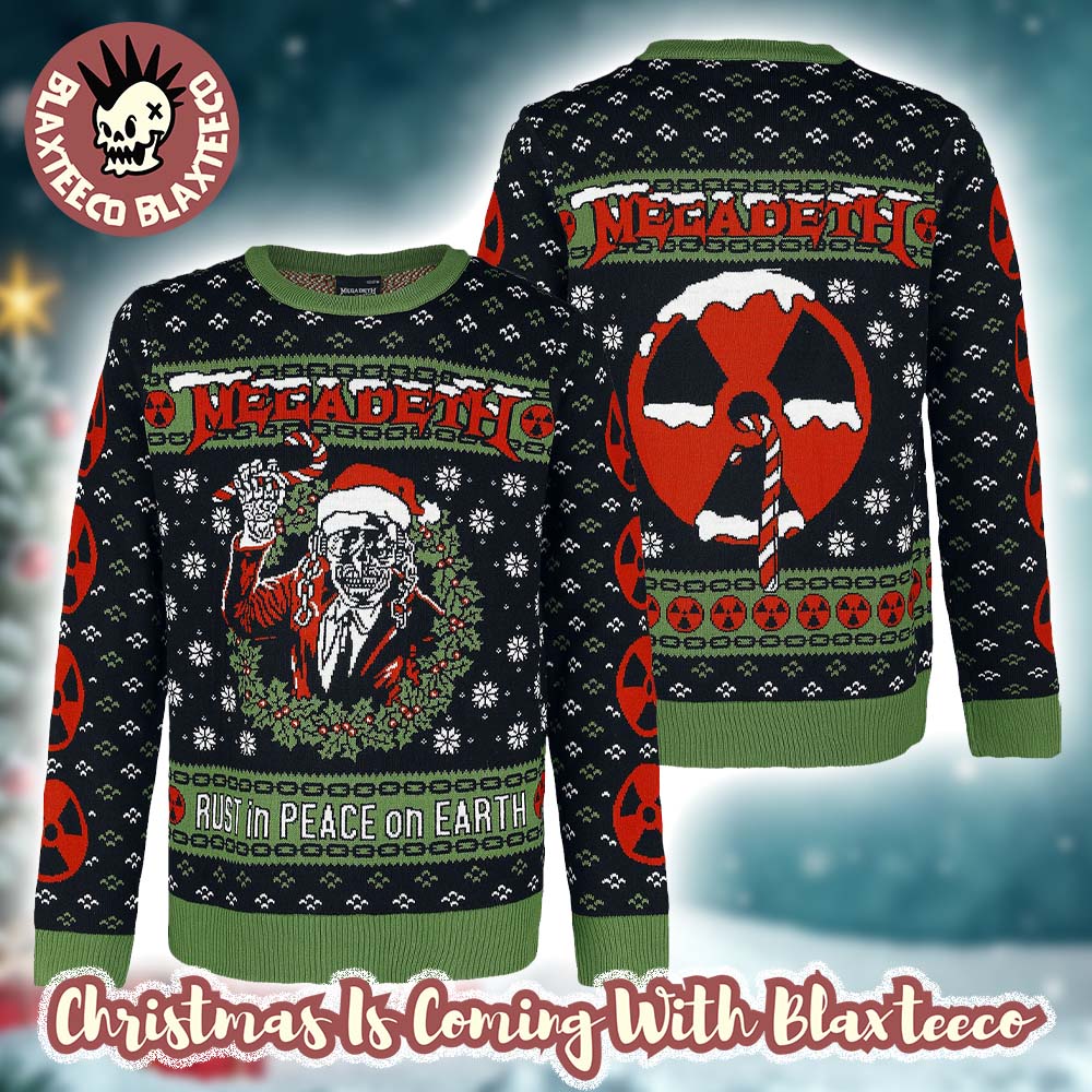 Megadeth Rust In Peace On Earth Christmas Wreath Christmas Jumper Christmas Sweater - Holiday Gift product image