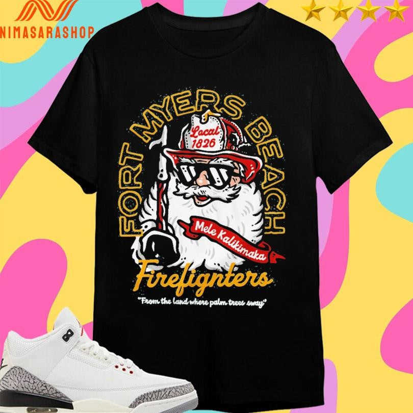 Mele Kalikimaka Fort Myers Beach Firelighters From - Adult & Kids T-Shirts, Sweatshirts & Hoodies apparel design preview 1