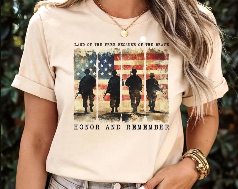 Memorial Day Land Brave American Heart - Adult & Kids T-Shirts, Sweatshirts & Hoodies apparel design preview 1