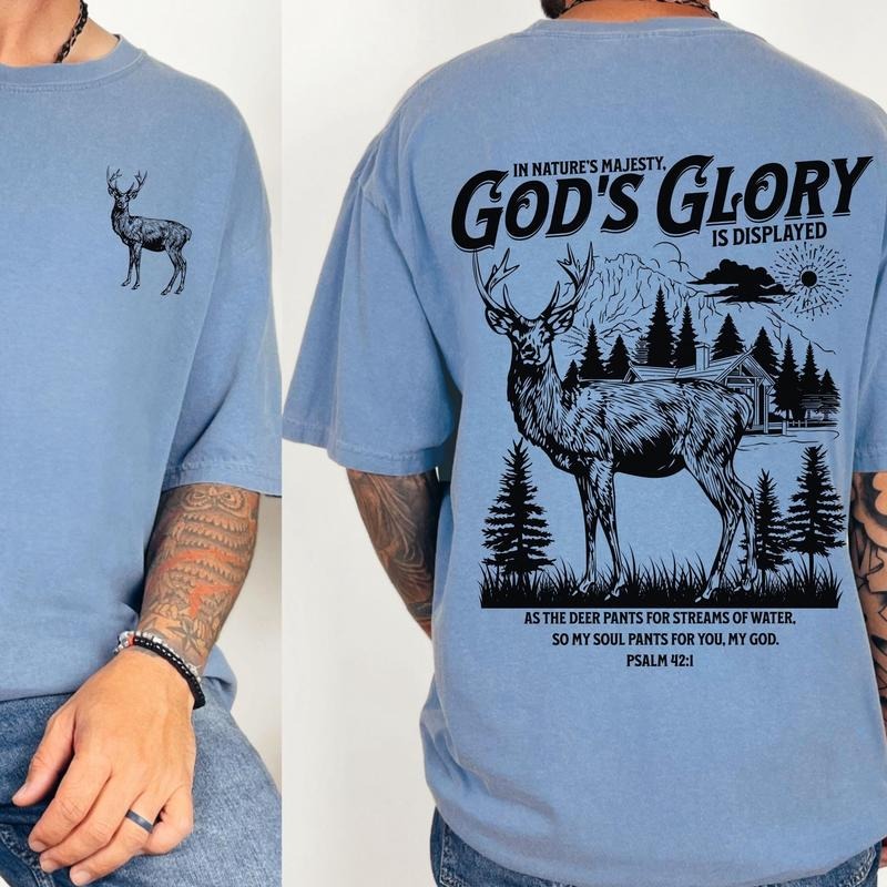 Christian Deer Hunting Bible Verse Jesus Man Baptism - Adult & Kids T-Shirts, Sweatshirts & Hoodies apparel design preview 1