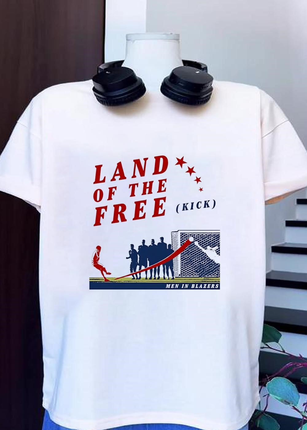 Men in Blazers Land of the Free Kick Soccer - Adult & Kids T-Shirts, Sweatshirts & Hoodies apparel design preview 1
