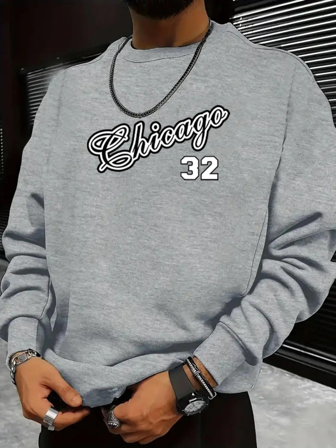 "Chicago 32" Letter Number Print Drop Shoulder - Adult & Kids T-Shirts, Sweatshirts & Hoodies apparel design preview 1