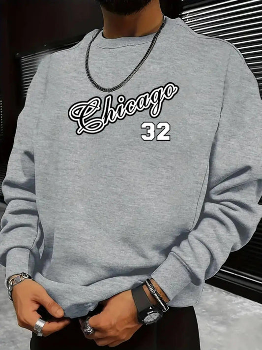"Chicago 32" Letter Number Print Drop Shoulder - Adult & Kids T-Shirts, Sweatshirts & Hoodies apparel design preview 1