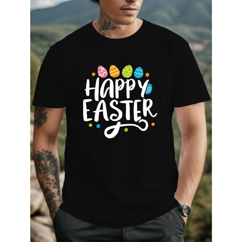 "Happy Easter" Print Summer Casual Short Sleeve Males - Adult & Kids T-Shirts, Sweatshirts & Hoodies apparel design preview 1
