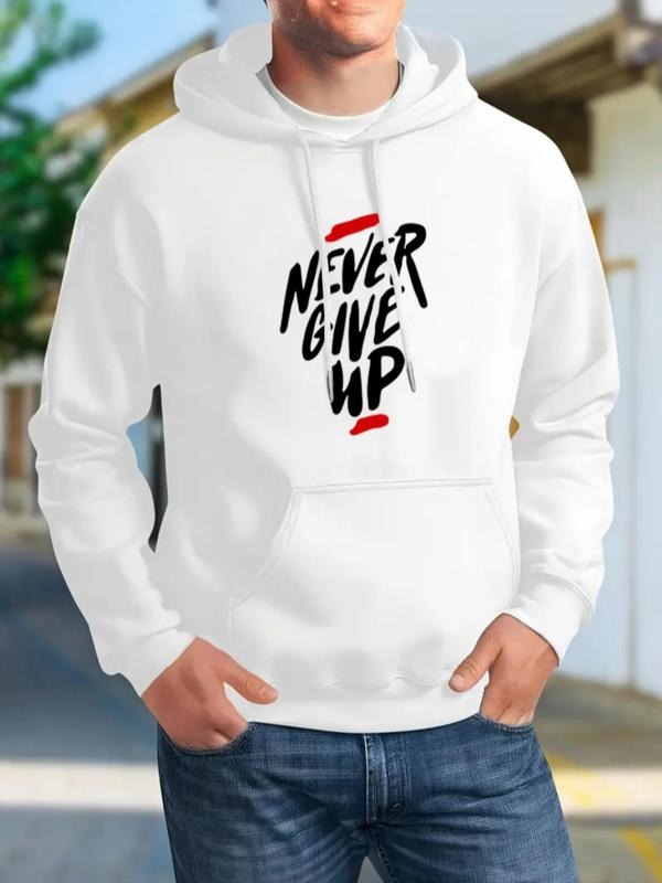 "NEVER GIVE UP" Letter Print Drop Shoulder Casual - Adult & Kids T-Shirts, Sweatshirts & Hoodies apparel design preview 1