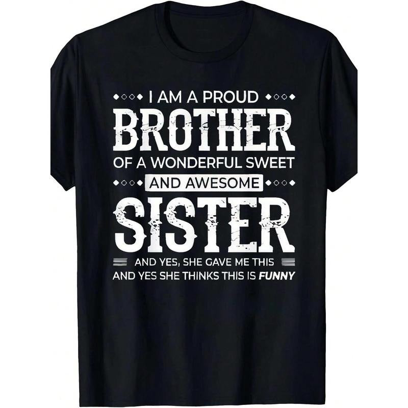 "Proud Brother Sister" 100% Cotton Soft Crew Neck - Adult & Kids T-Shirts, Sweatshirts & Hoodies apparel design preview 1