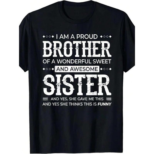 "Proud Brother Sister" 100% Cotton Soft Crew Neck - Adult & Kids T-Shirts, Sweatshirts & Hoodies apparel design preview 1