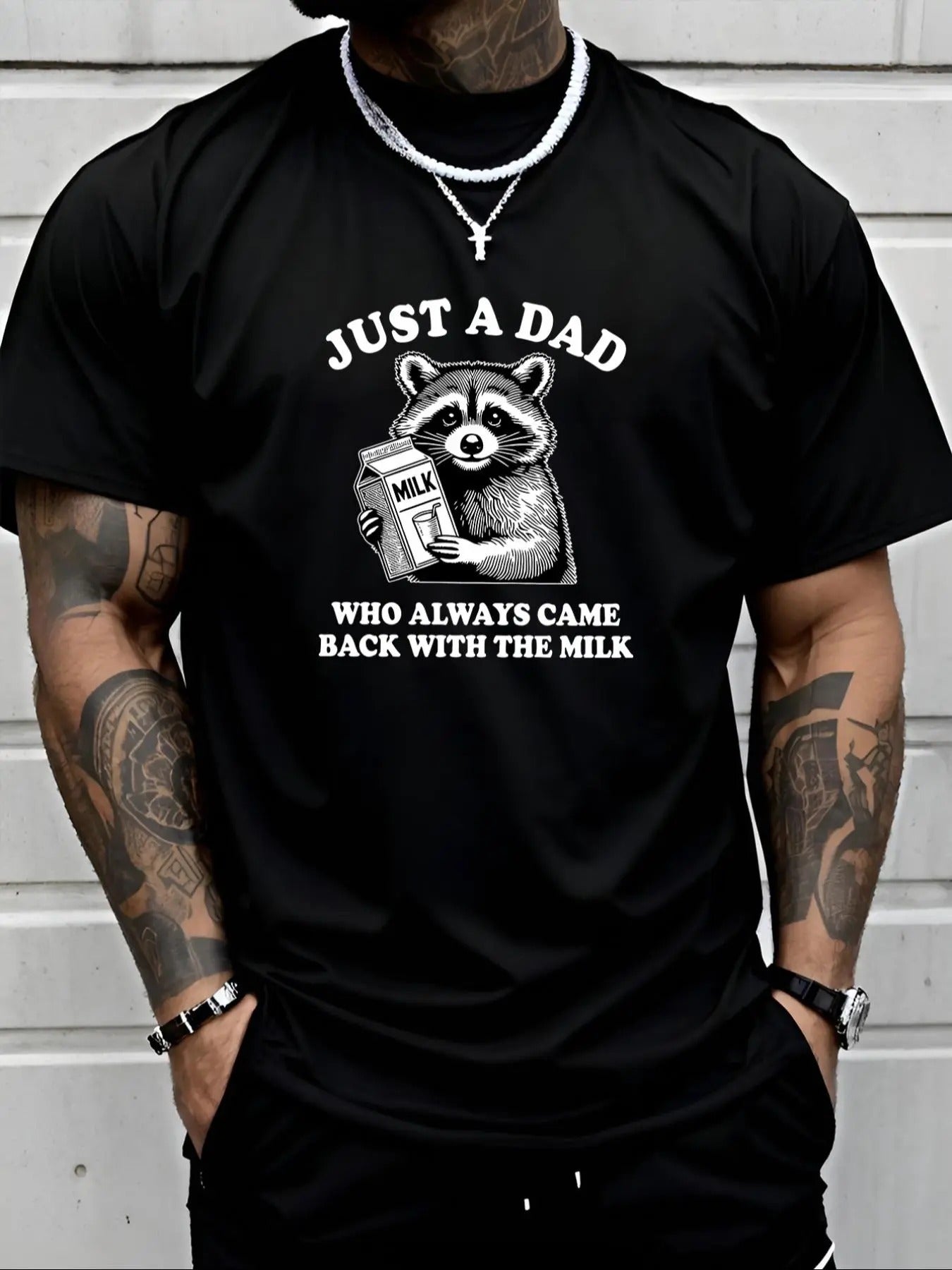 Raccoon Slogan Print Round Neck Regular Fit Casual - Adult & Kids T-Shirts, Sweatshirts & Hoodies apparel design preview 1