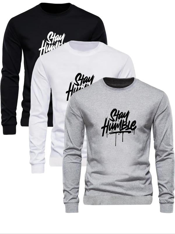 "Stay Humble" Letter Print Round Neck Regular Fit - Adult & Kids T-Shirts, Sweatshirts & Hoodies apparel design preview 1