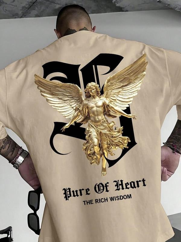 Angel Wings Letter Print Short Sleeve Regular Fit - Adult & Kids T-Shirts, Sweatshirts & Hoodies apparel design preview 1