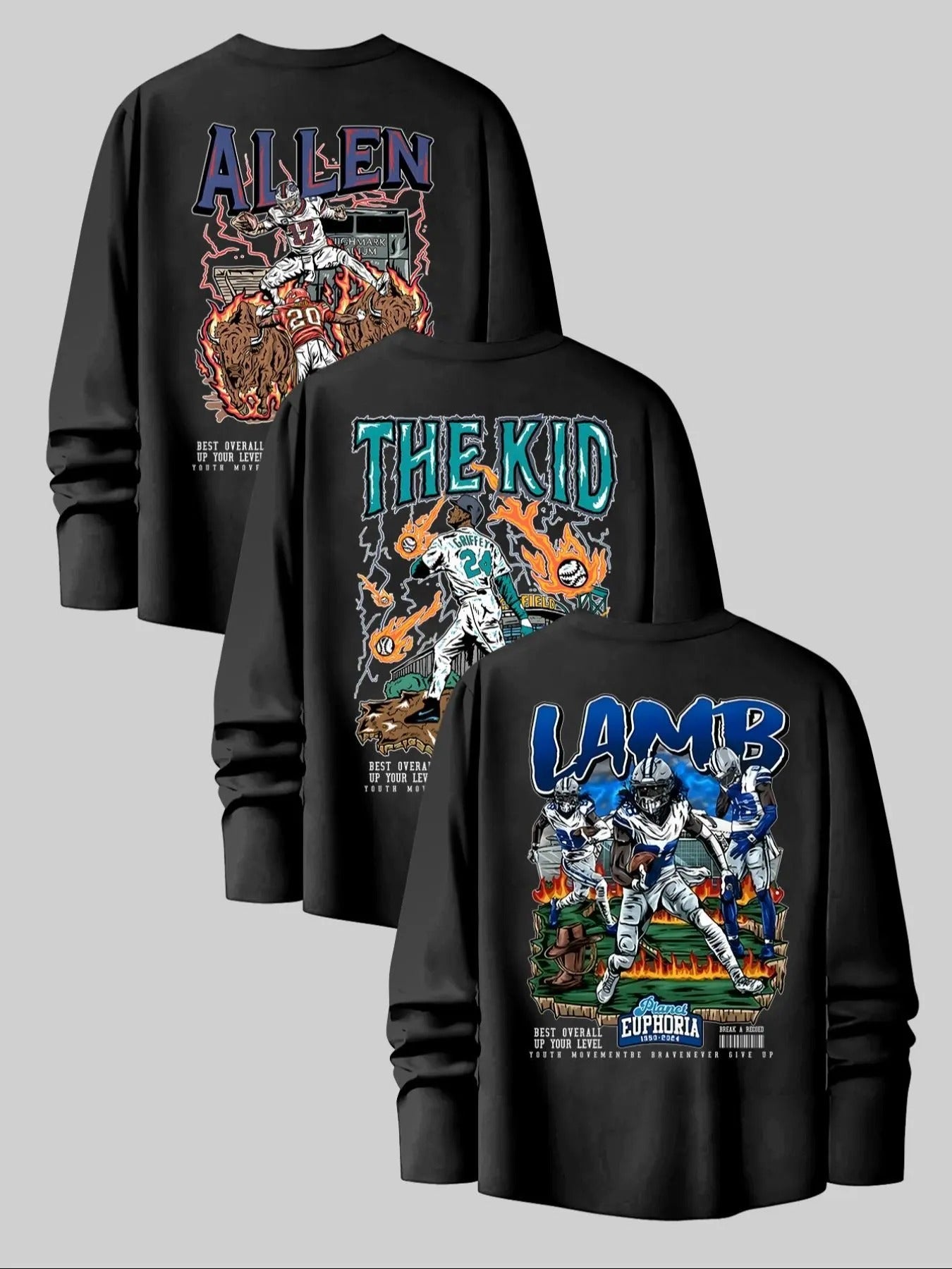 Cartoon Letter Print Regular Fit Casual Round Neck - Adult & Kids T-Shirts, Sweatshirts & Hoodies apparel design preview 1