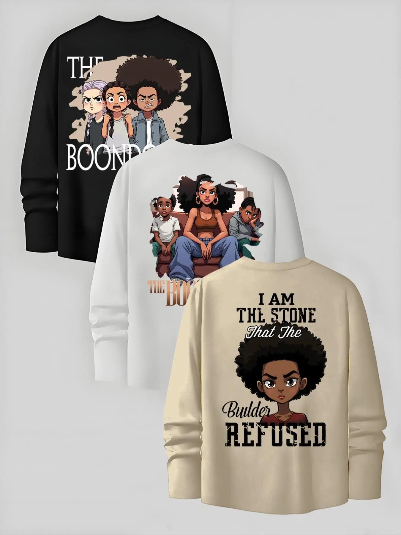 Cartoon Letter Print Regular Fit Casual Round Neck - Adult & Kids T-Shirts, Sweatshirts & Hoodies apparel design preview 1
