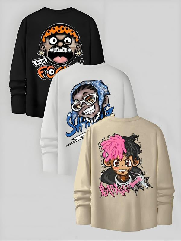 Cartoon Letter Print Regular Fit Casual Round Neck - Adult & Kids T-Shirts, Sweatshirts & Hoodies apparel design preview 1