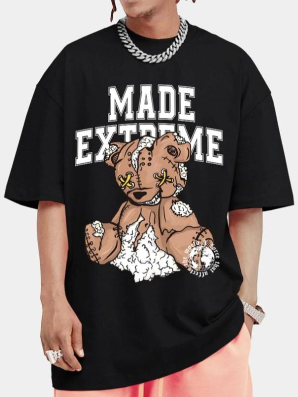 Cartoon Bear Letter Print Round Neck Summer Clothes - Adult & Kids T-Shirts, Sweatshirts & Hoodies apparel design preview 1