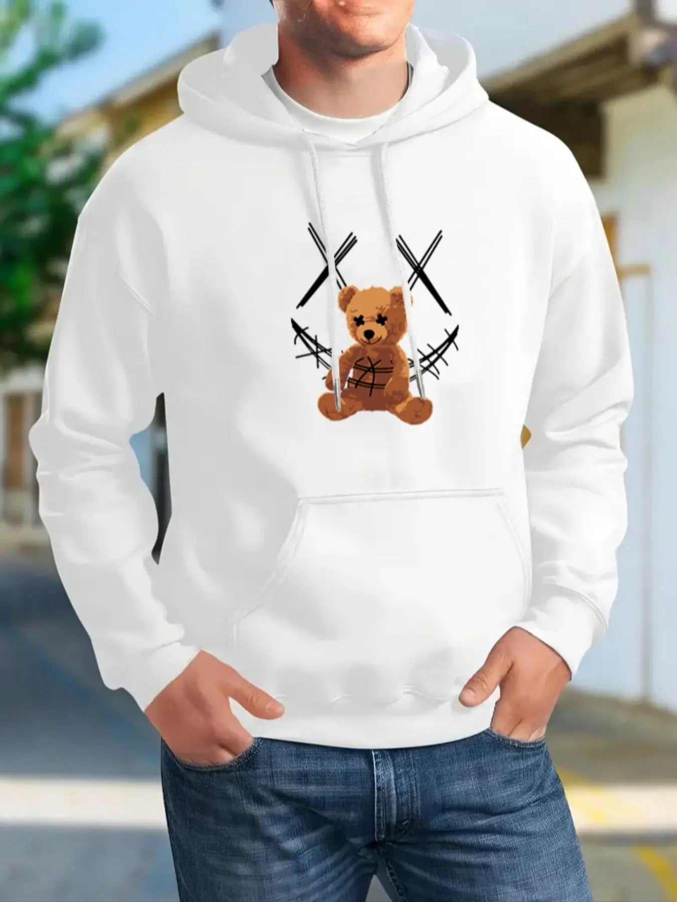 Cartoon Bear Smile Face Print Drop Shoulder Casual - Adult & Kids T-Shirts, Sweatshirts & Hoodies apparel design preview 1