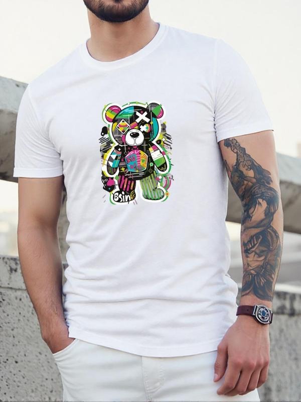 Cartoon Bear Print Round Neck Regular Fit Casual - Adult & Kids T-Shirts, Sweatshirts & Hoodies apparel design preview 1