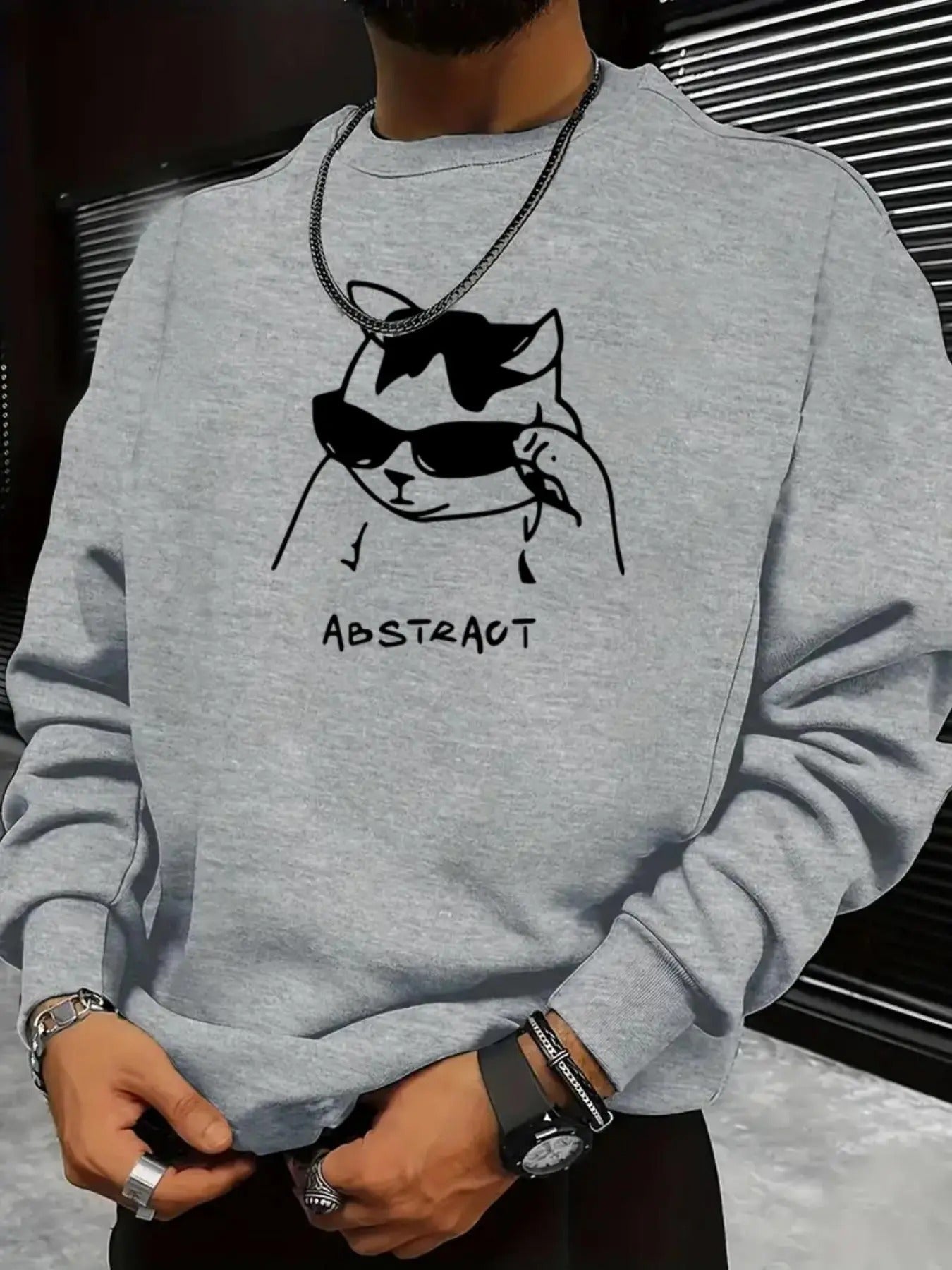 Cartoon Cat Print Round Neck Regular Fit Casual Drop - Adult & Kids T-Shirts, Sweatshirts & Hoodies apparel design preview 1