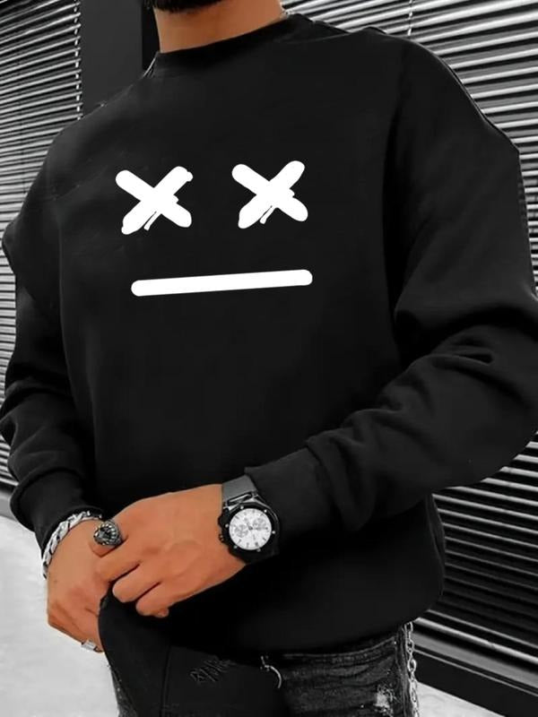 Cartoon Face Print Drop Shoulder Regular Fit Casual - Adult & Kids T-Shirts, Sweatshirts & Hoodies apparel design preview 1