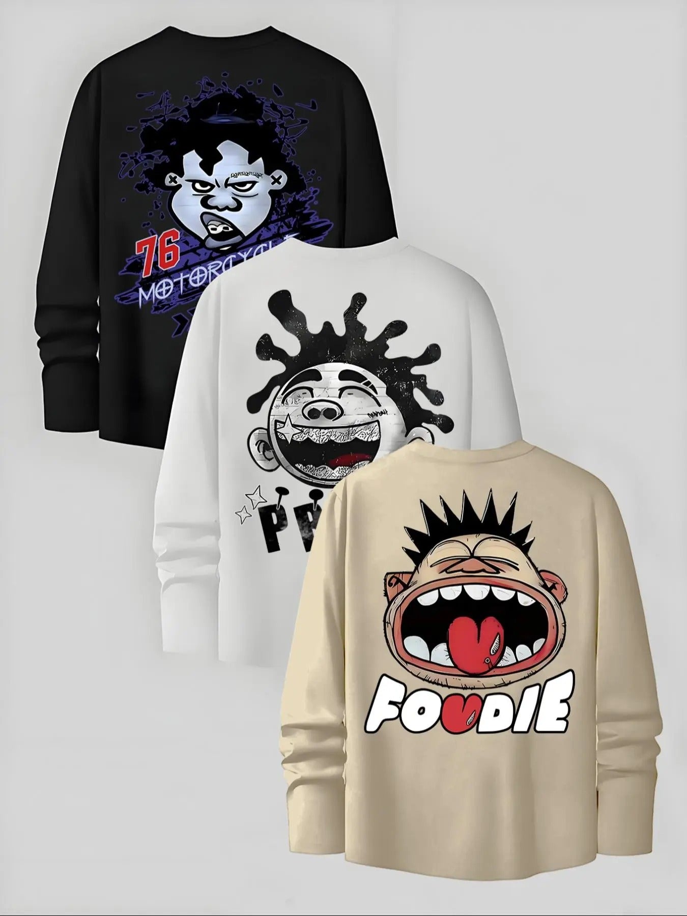 Cartoon Letter Print Regular Fit Casual Round Neck - Adult & Kids T-Shirts, Sweatshirts & Hoodies apparel design preview 1