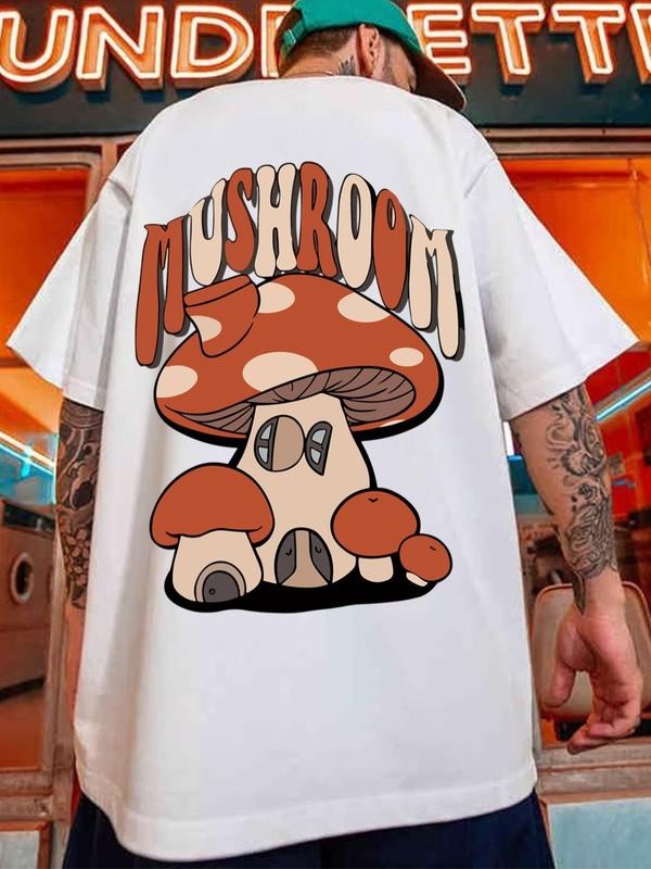 Cartoon Mushroom Print Round Neck Summer Clothes - Adult & Kids T-Shirts, Sweatshirts & Hoodies apparel design preview 1