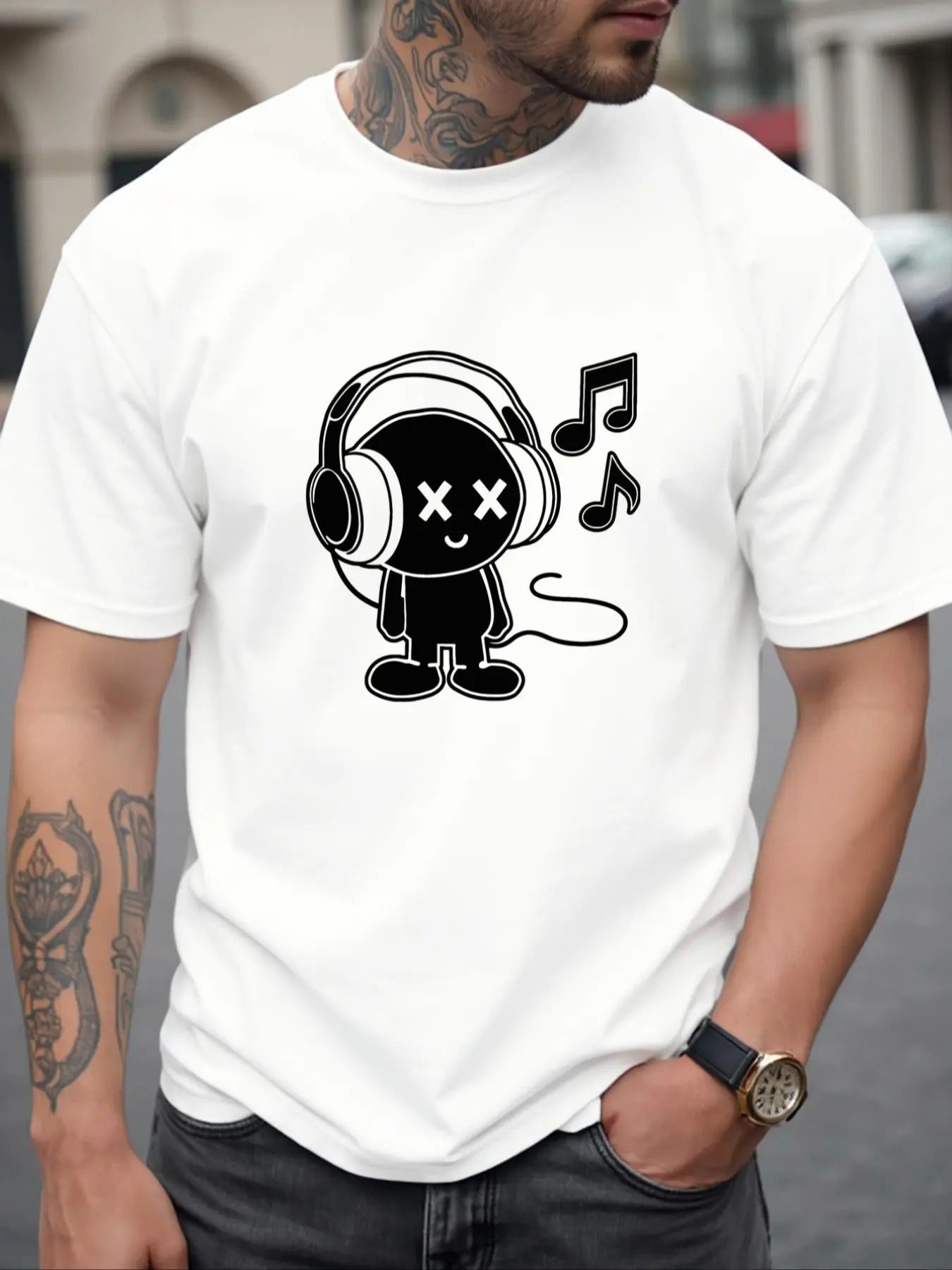 Cartoon Print Round Neck Regular Fit Casual Short - Adult & Kids T-Shirts, Sweatshirts & Hoodies apparel design preview 1
