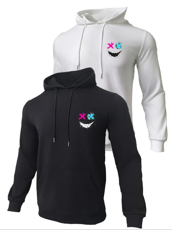 Cartoon Smile Face Print Drop Shoulder Thermal Lined - Adult & Kids T-Shirts, Sweatshirts & Hoodies apparel design preview 1